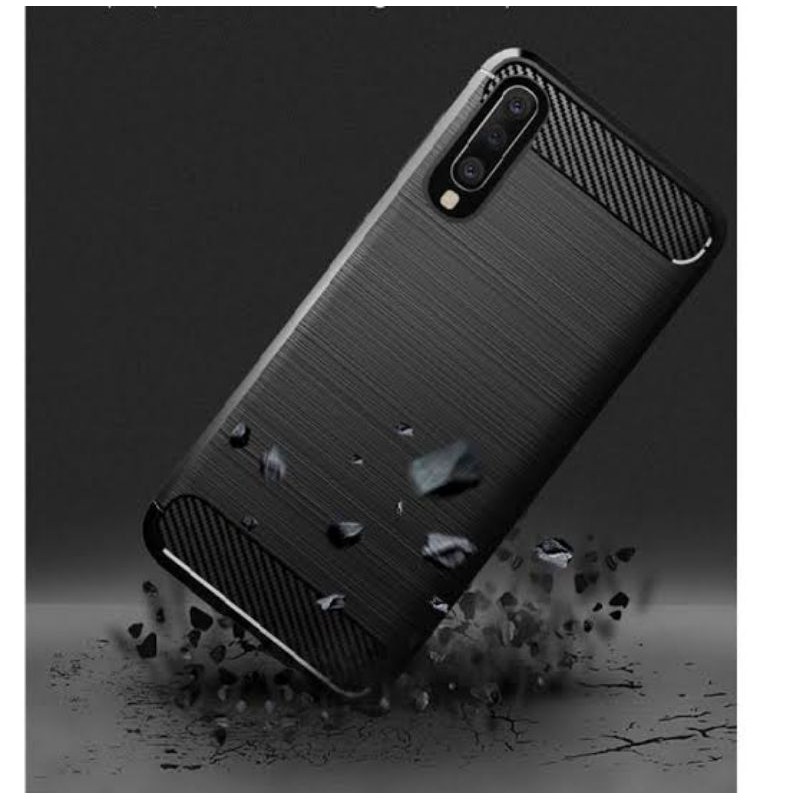 Premium Case Vivo Y12/Y15/Y17/Y91/Y91c/Y19/Y12s Fiber Carbon Black Series