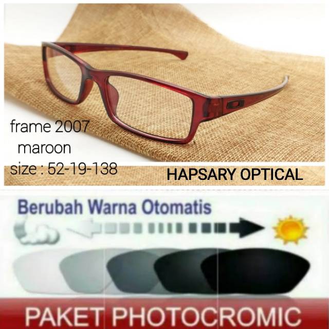 Paket Hemat : Frame Kacamata Pria Sporty Free Lensa Minus Photocromic Plus Anti Radiasi dan Anti UV