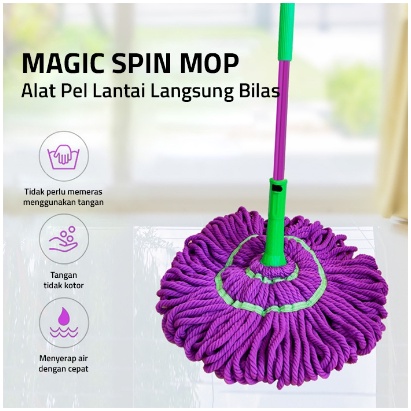 TERLARIS Twist Mop Alat Pel Lantai Putar 360°  Microfiber Mop Twist Mop Alat Pel Lantai Putar Ultra Mop Praktis Design  -TWIST MOP