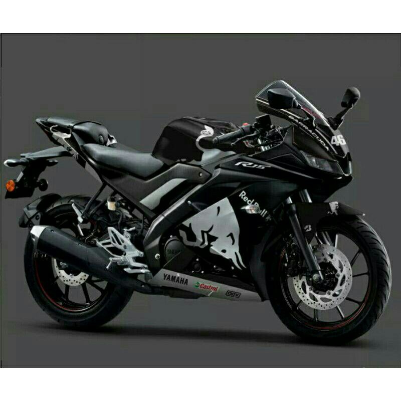 sticker decal r15 v3 hitam redbull costum full body