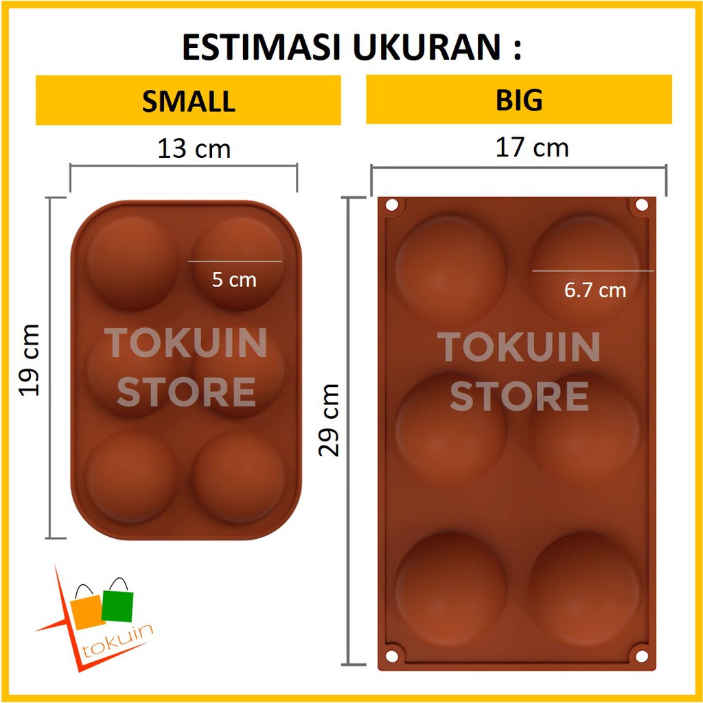 Cetakan Silikon Setengah Lingkaran Bulat Bola Kue Coklat Puding Sabun Es Batu Silicone Mold