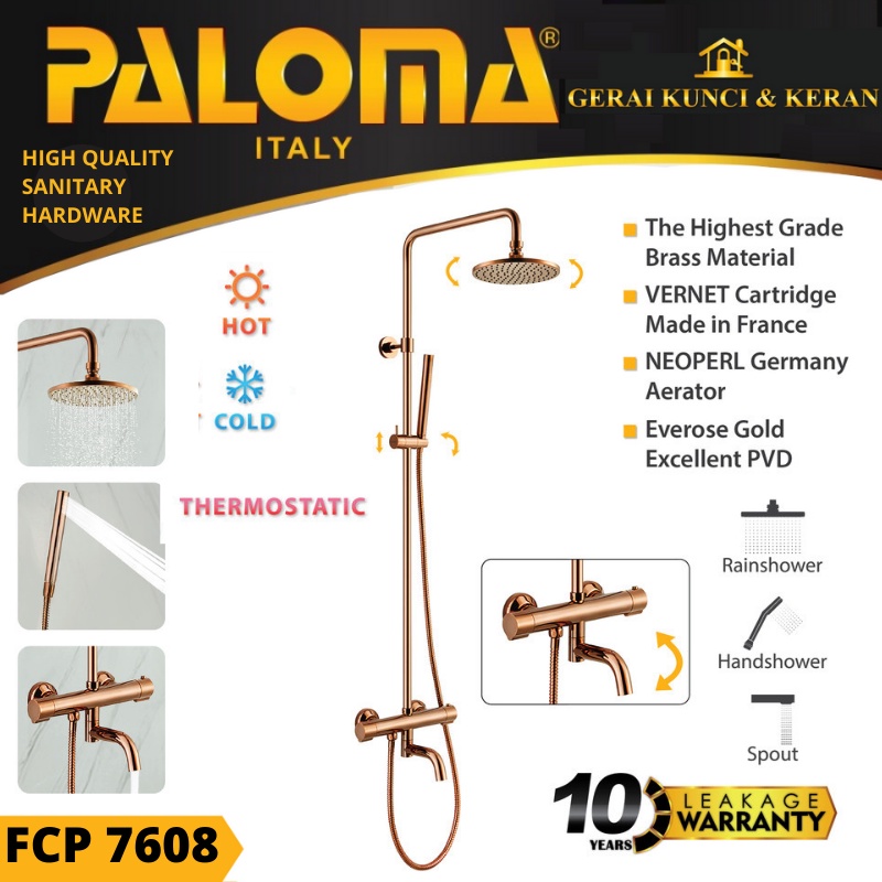 PALOMA FCP 7608 Shower Tiang Set Column Mandi Keran Kran Panas Dingin