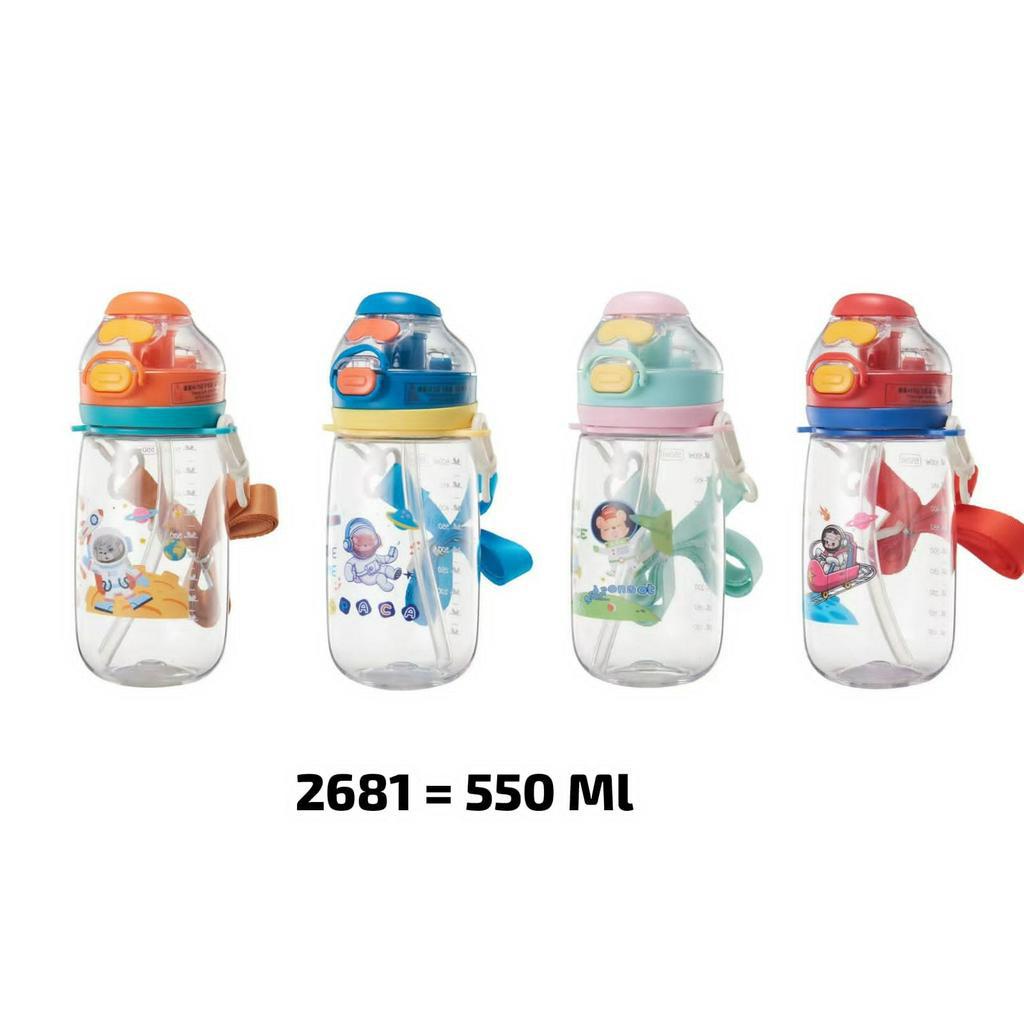 DEOS--BOTOL MINUM WITH TALI KODE 2681 +SEDOTAN/BOTOL MINUM ANAK MOTIF KARAKTER ASTRONOUT