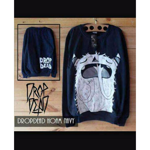 jaket sweater drop dead hoam jaket sweater fleece pria TERLARIS