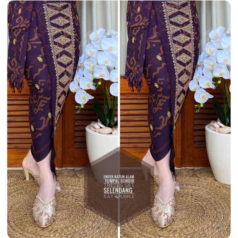 KAMEN ENDEK KATUN ALAM TUMPAL  BORDIR TRETES SET SELENDANG