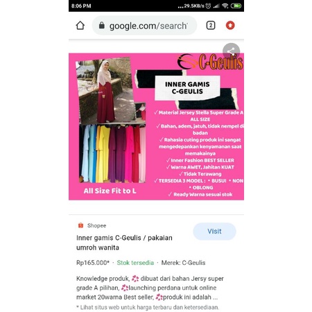 Inner Gamis Busui C Geulis