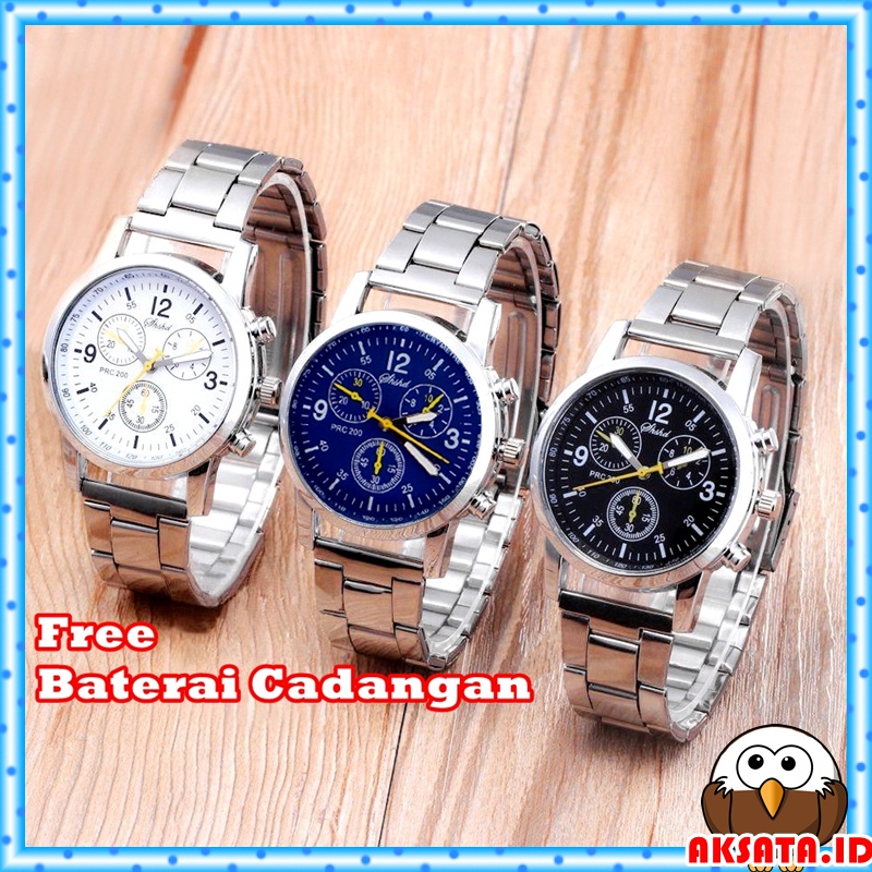 SHSHD Jam Tangan Pria Wanita Sport Chrono Rantai Stainless Steel Geneva Jam Tangan Pria Fashion Couple