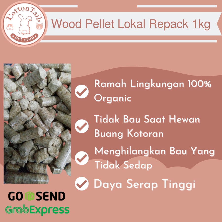 Wood Pellet, Lokal , unbrand. Repack per 1 kg