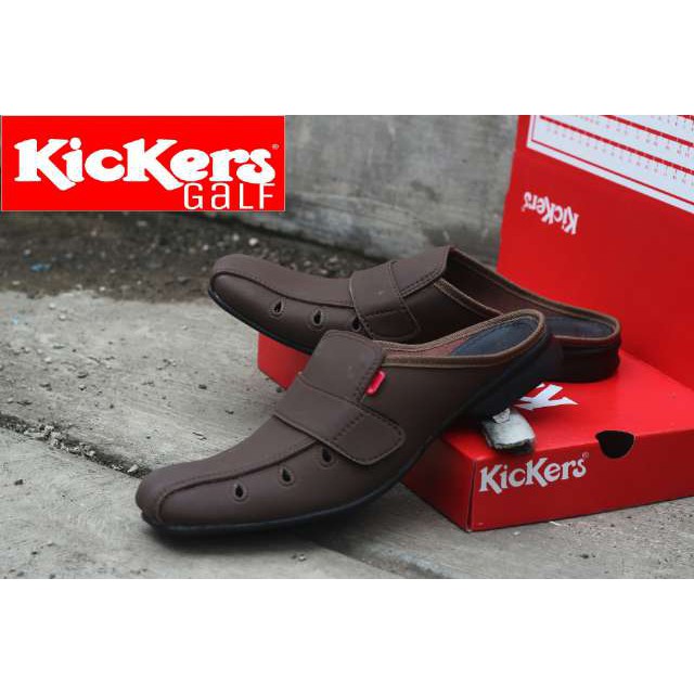 sepatu sandal pria KULIT ASLI - SEPATU SLIDE SLOP SLIPER PRIA FASHION FORMAL KERJA KANTOR CASUAL - SANDAL INDIAN PRIA