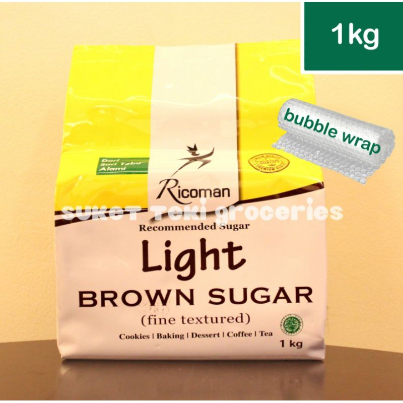 Ricoman Light / Dark Brown Sugar kemasan 1kg READY GOSEND