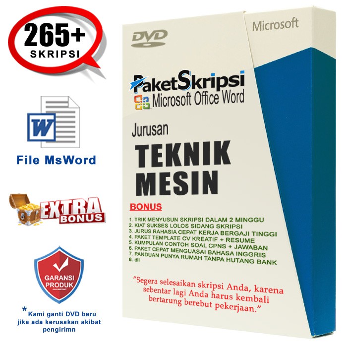Kumpulan Skripsi Teknik Mesin SUDAH DALAM BENTUK FILE MICROSOFT WORD (Gampang di-copy paste)
