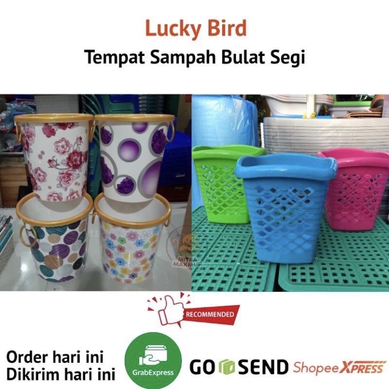 Lucky Bird - Tempat Sampah Bulat Tempat Sampah Segi