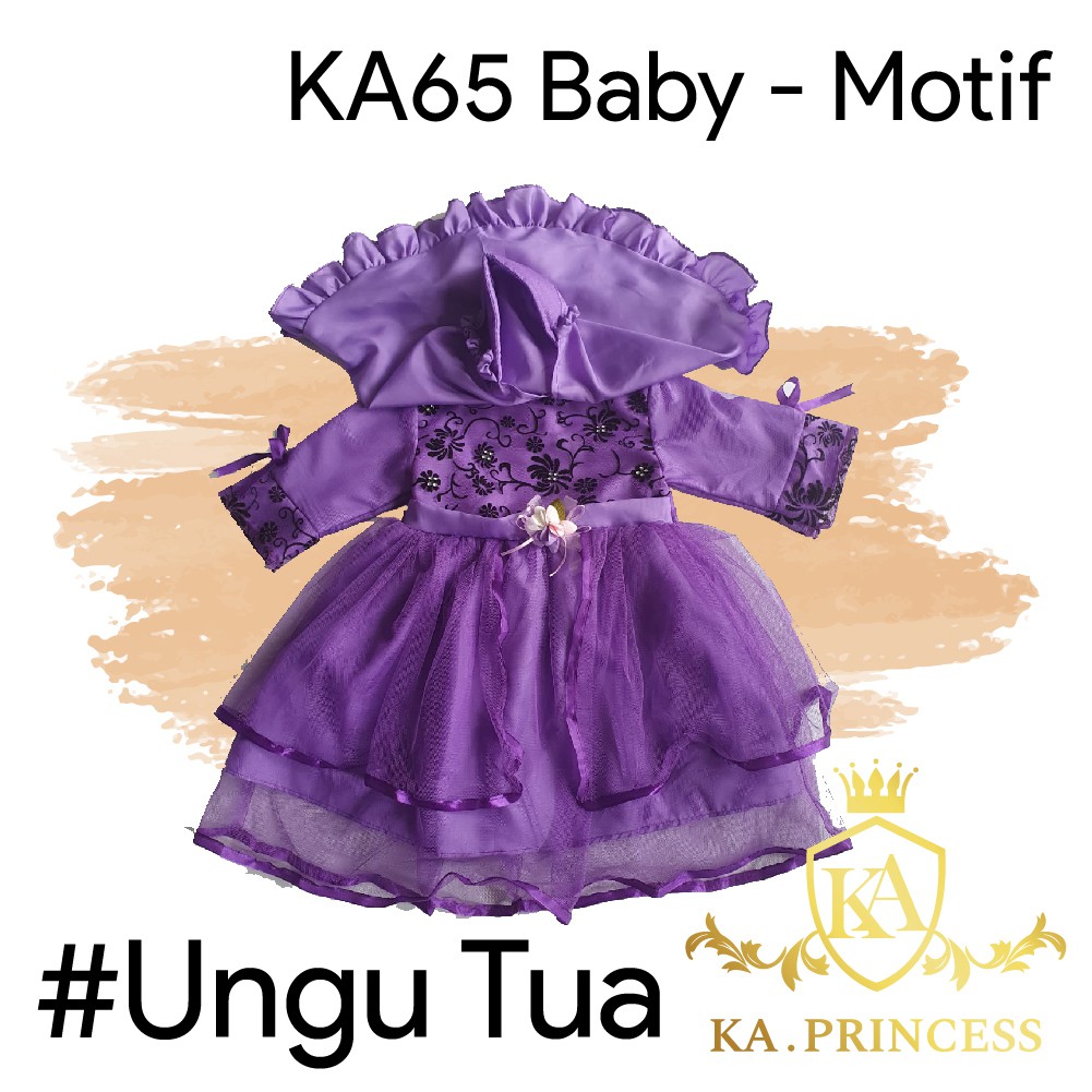 Baju Muslim Bayi Gamis Anak Perempuan 0-12 bulan Princess Baju Pesta Murah KA65 Motif Gaun Syari'i