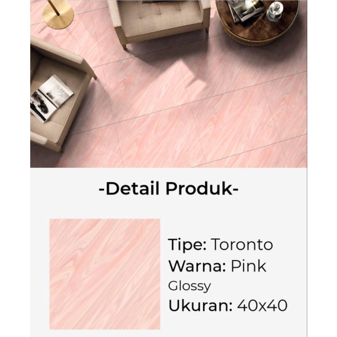 keramik lantai pink tiera 40x40 TORONTO PINK