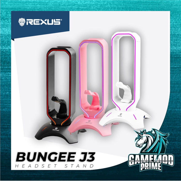 Stand Headset Bungee REXUS J3 RGB with USB HUB