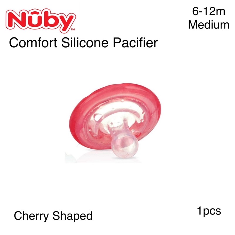 Nuby Comfort Silicone Pacifier Cherry Shaped | Empeng Bayi 6-12m Medium