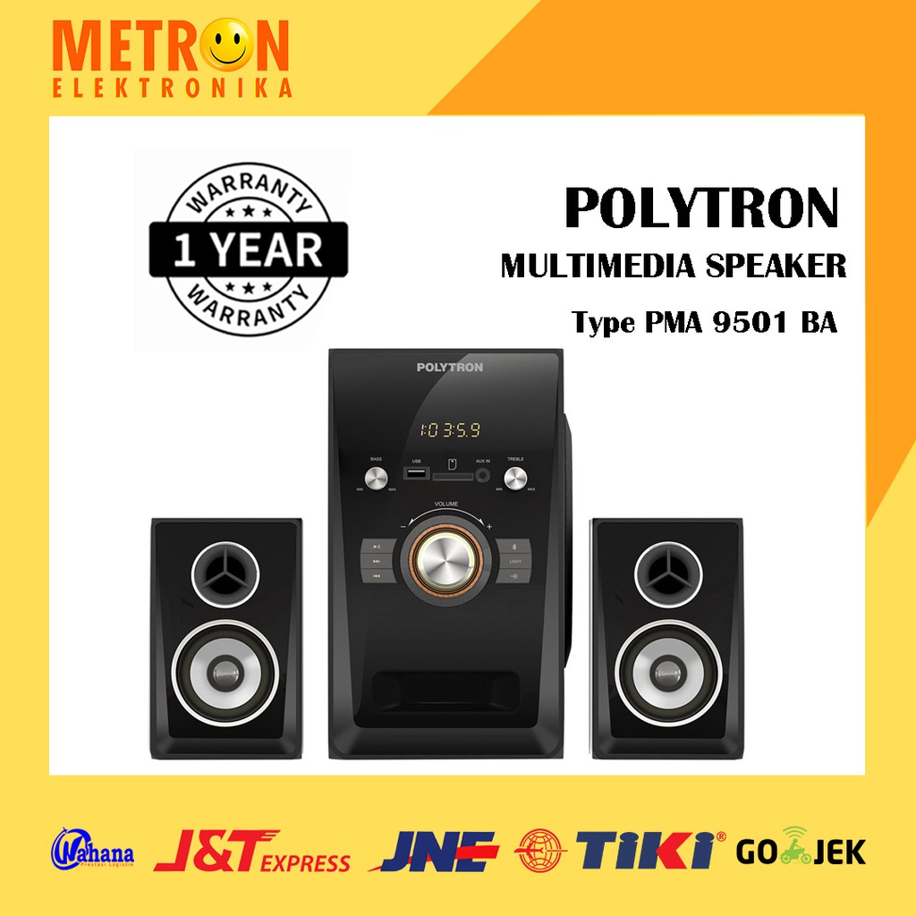 POLYTRON PMA 9501 BA BLACK HITAM / MULTIMEDIA SPEAKER + USB / PMA9501BA