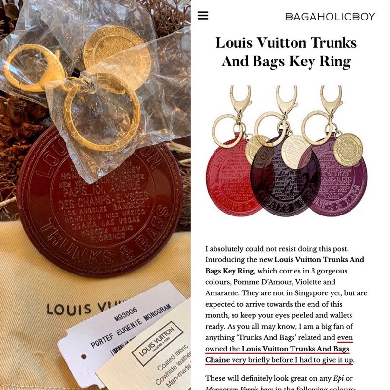 bag charm bagcharm LV trunk vernis gantungan tas key chain
