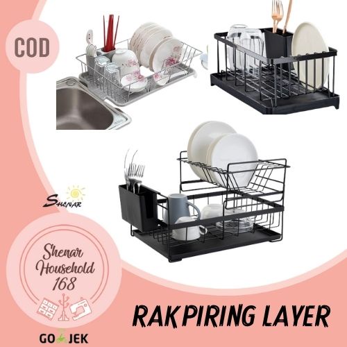 SHENAR , RAK PIRING DISH DRAINER WASTAFEL SUSUN TEMMPAT PENYIMPAN RAK PIRING TOKYO AMORI KOTAK PENYIMPAN MANGKOK PIRING SENDOK PISAU GARPU SERBAGUNA MULTIFUNGSI (BISA COD)