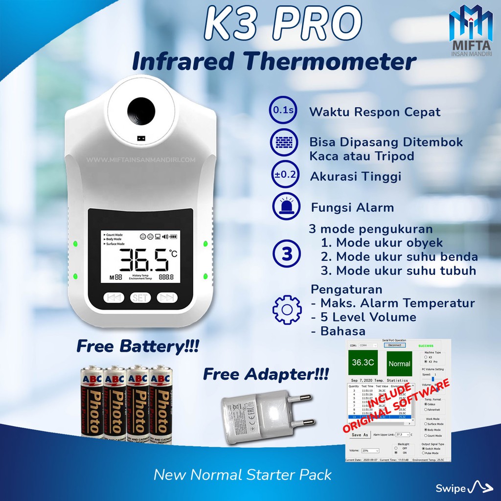 K3 PRO TERMOMETER / THERMOMETER INFRARED / TERMOMETER DIGITAL / K3 PRO / TERMOMETER INFRARED