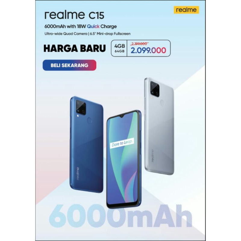 REALME C15 RAM 4GB ROM 64GB/128GB