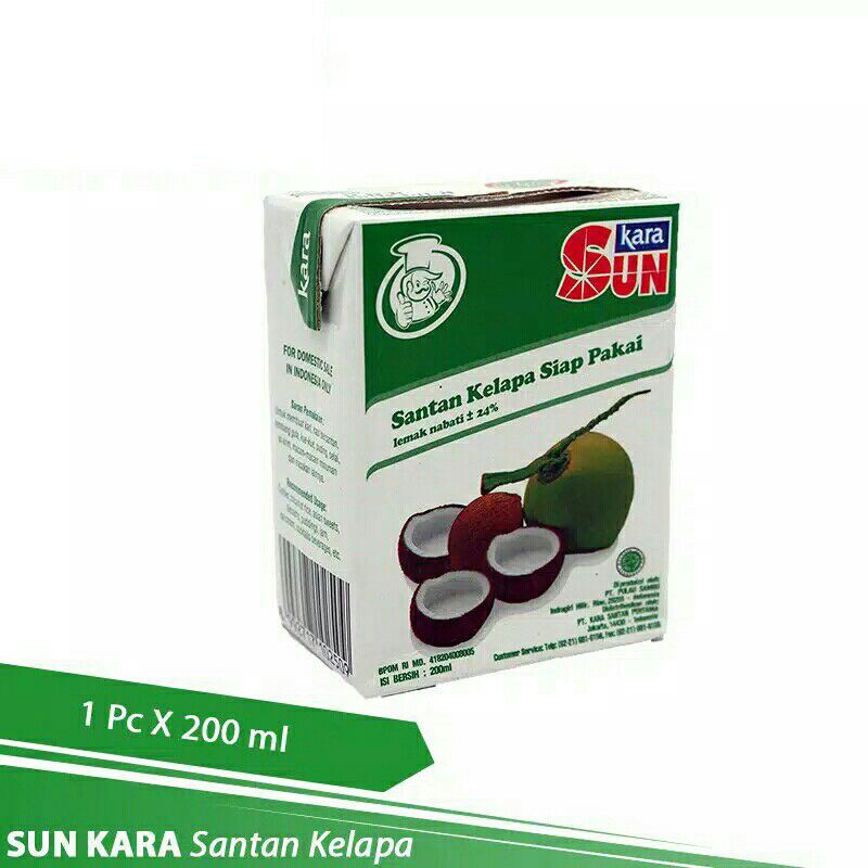 

Sun Kara Santan Kelapa 200ml - Siap Pakai