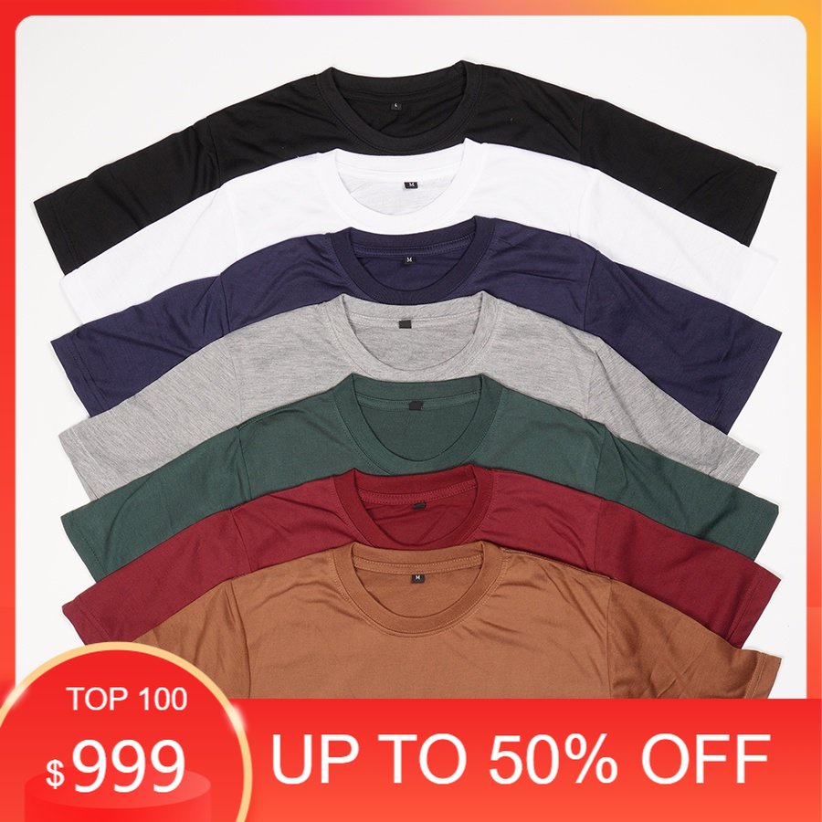 kaos polos promo Kaos Oblong Pria Putih Polos cotton