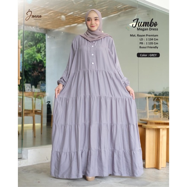 NEW MEGAN DRESS JUMBO LD134 MATT RAYON PREMIUM ORIGINAL JANNA