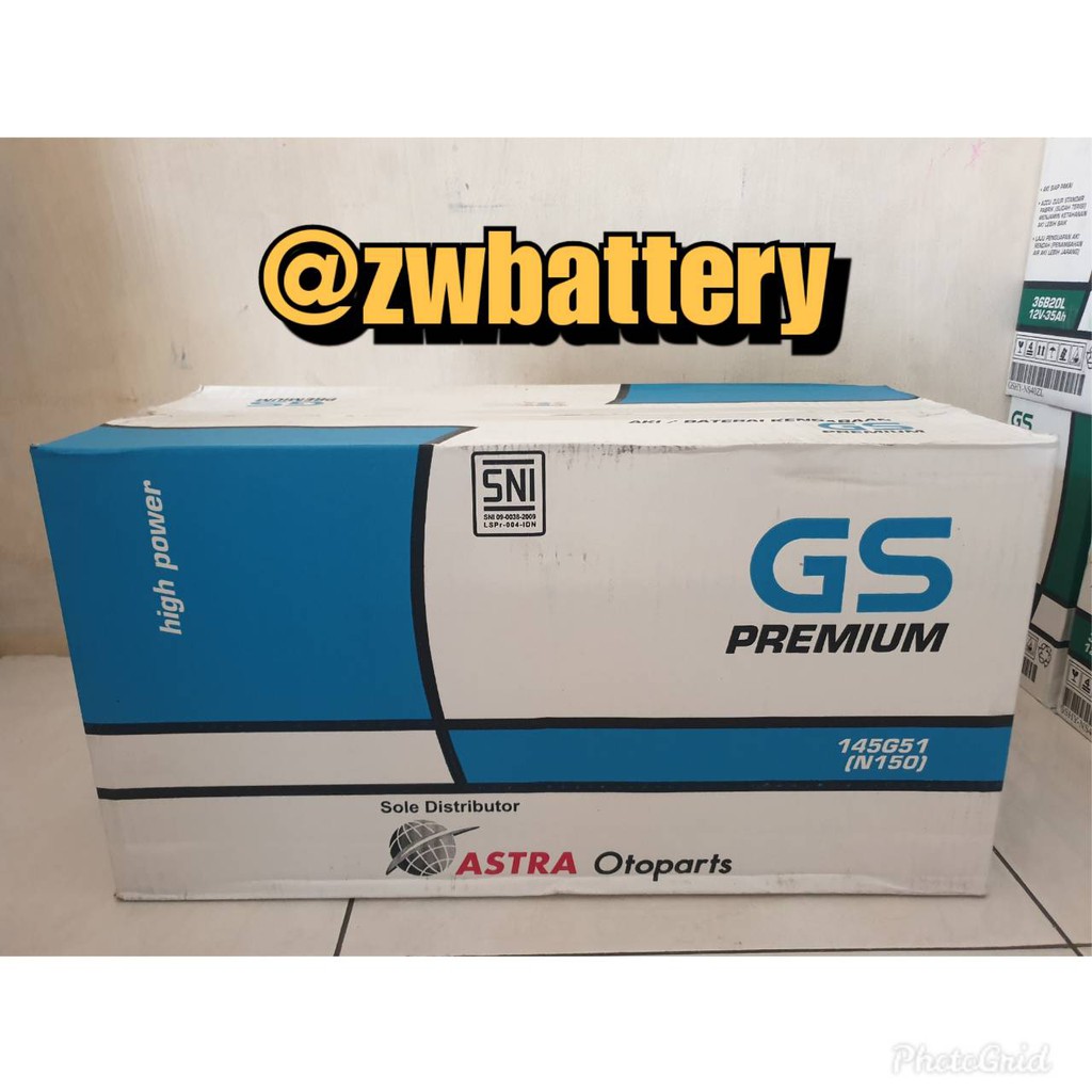 AKI GENSET GS PREMIUM ASTRA N150 / 145G51 AKI BASAH 12V / 150Ah