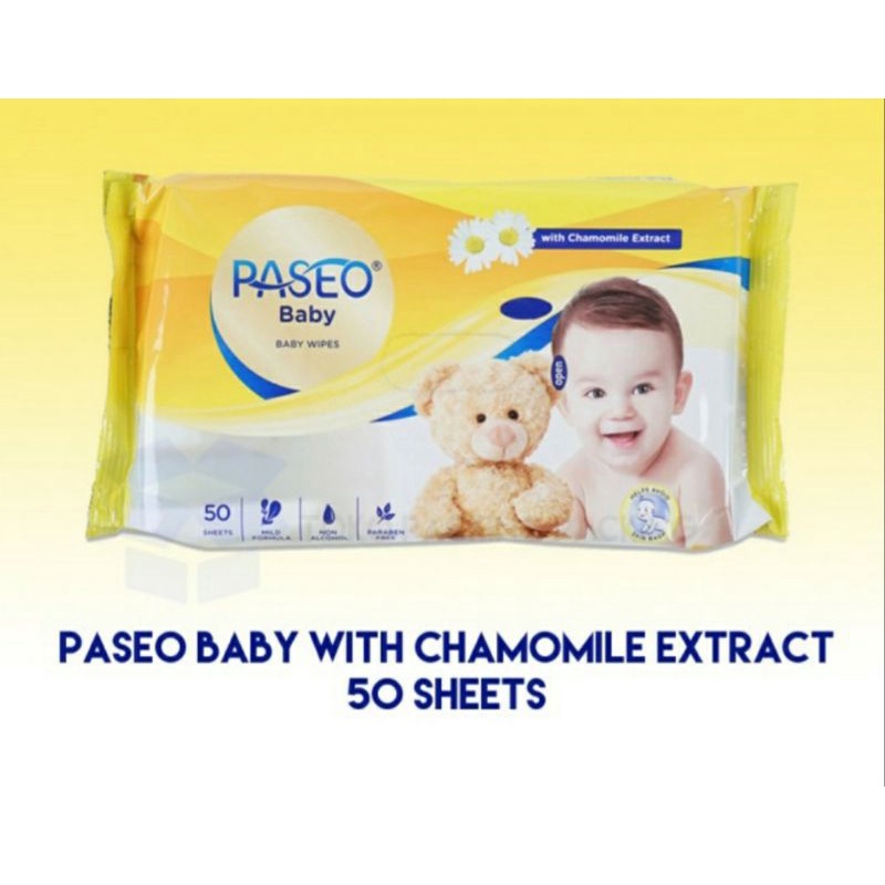 PASEO Baby Wipes Tisu Basah isi 50 Tissue / Tisu basah bayi