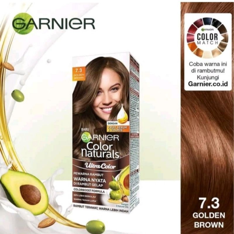 GARNIER Hair Color Natural Pewarna Rambut - 7.3 Golden Brown
