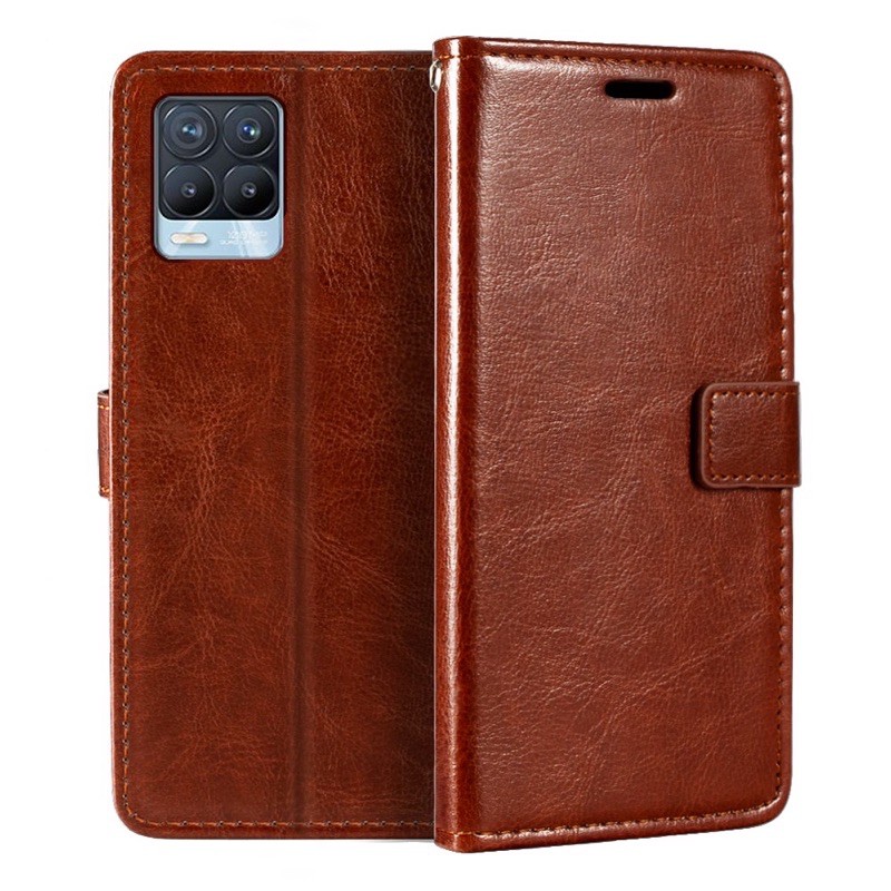 LEATHER FLIP COVER WALLET OPPO A95 4G / Oppo A16 A74 A54 REALME 8 PRO 4G 5G C25 C21Y C21 C20 NARZO 30A 20 KULIT CASE