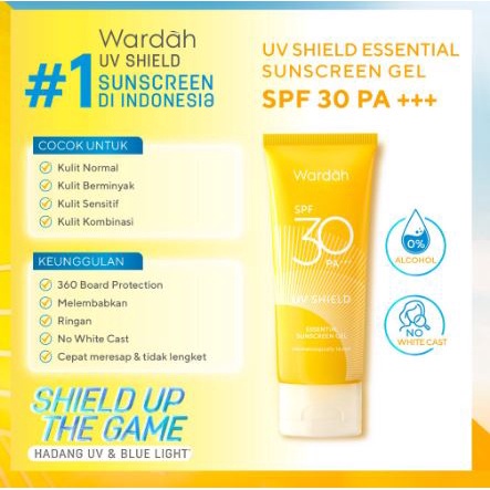 ☘️Yuri Kosmetik☘️ Wardah UV Shield Sunscreen Gel SPF 30 40ml / Wardah Sunscreen