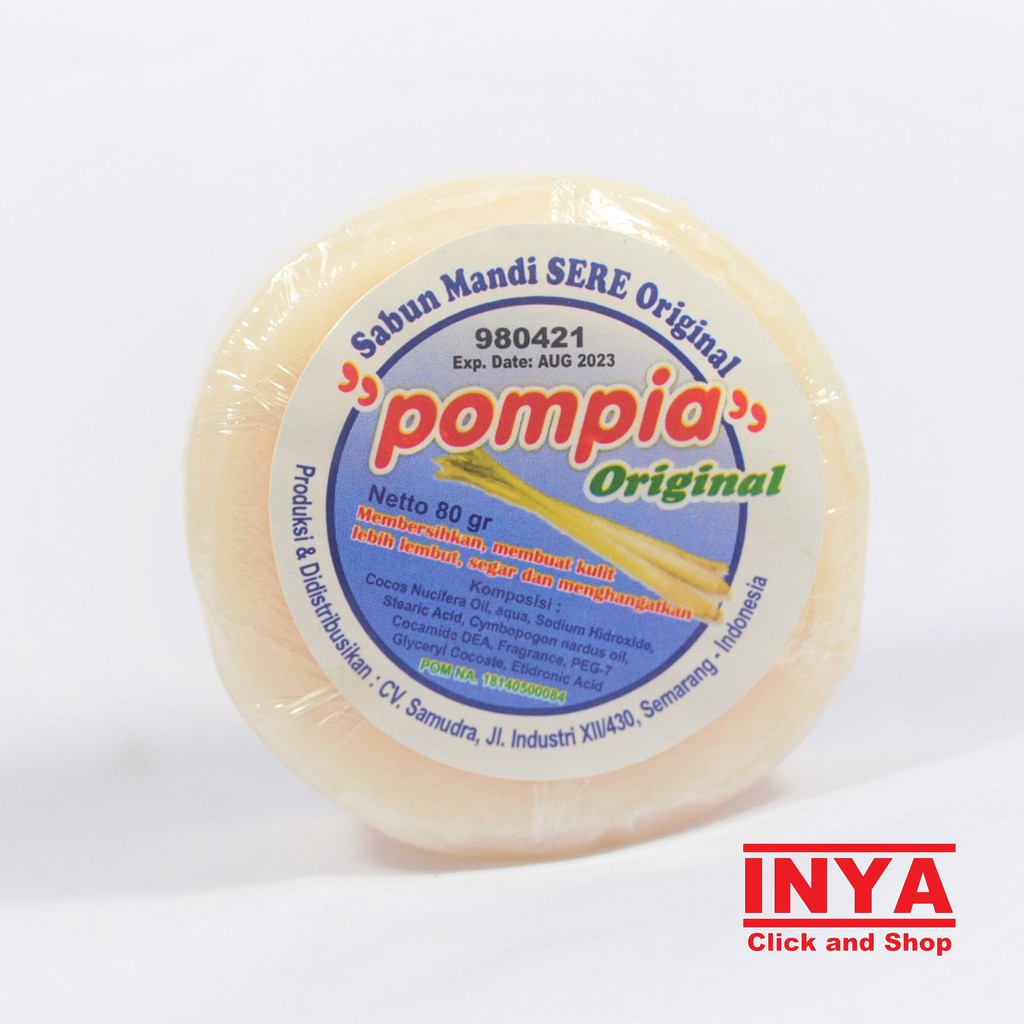 POMPIA LEMONGRASS SOAP ORIGINAL 80gr - Sabun Mandi Sere Asli