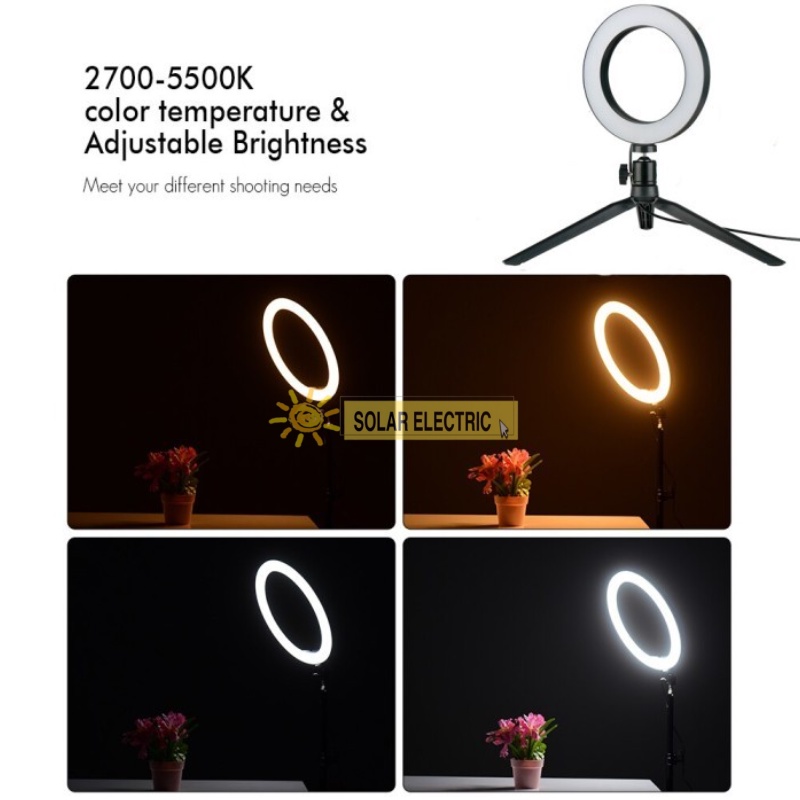 Ring Light 16CM Paket Premium Tripod Mini / Adjustable Ball Head Beautify Lamp Live Streaming Youtuber Selfie TiKtOK