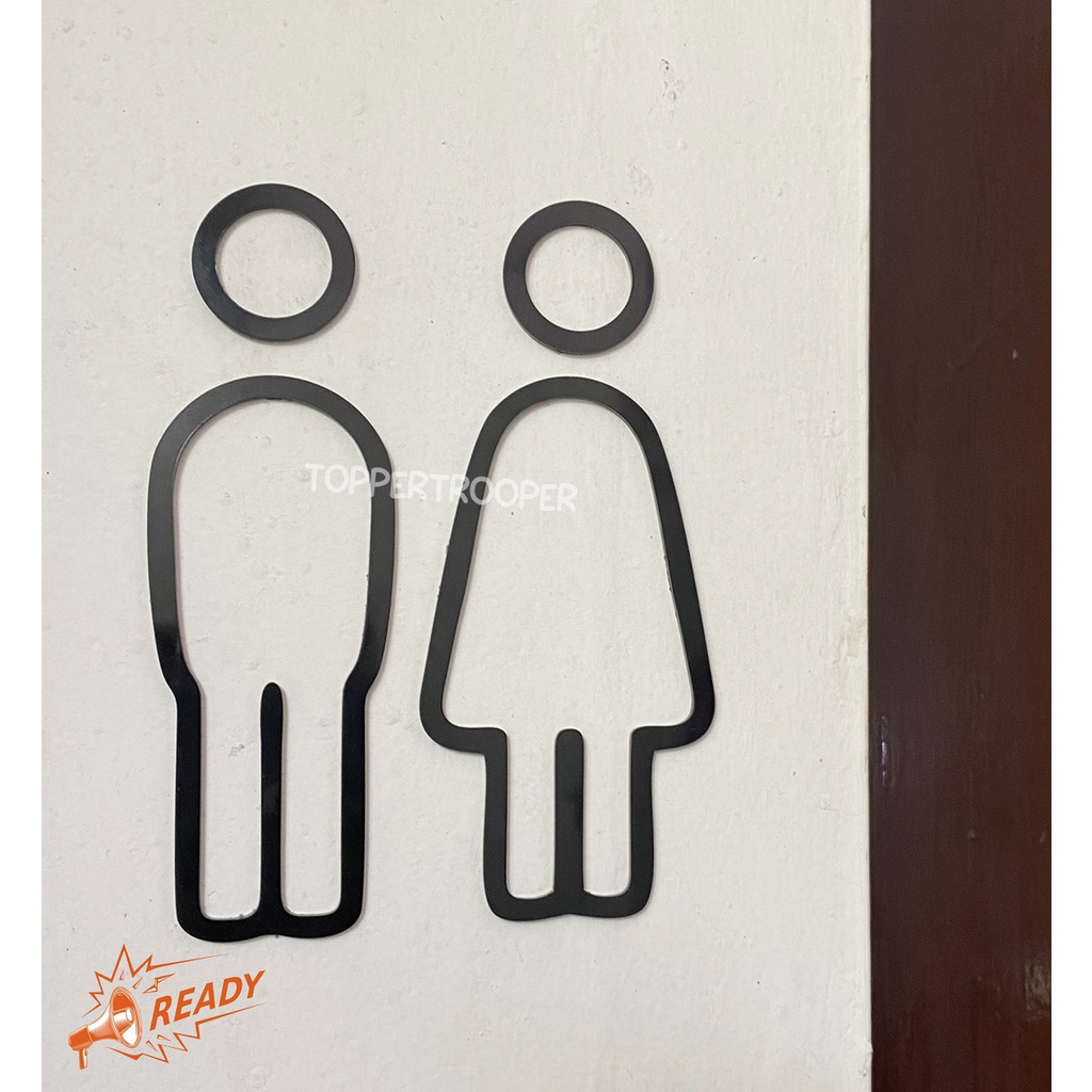 Toilet Sign Board | Akrilik Timbul Papan Toilet | Papan Tanda Penanda Ruangan Toilet | Toilet Sign Acrylic Minimalist 06