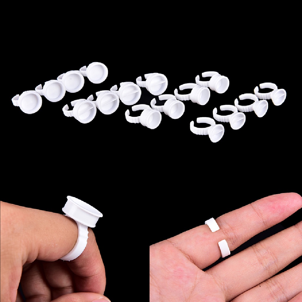 (Infiniteforce.Id) 50pcs / Set Cincin Holder Lem Extension Bulu Mata Sekali Pakai