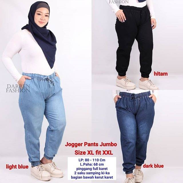 Jogger Pants Jumbo Jeans Denim Celana Panjang Jogger Jeans Xl Fit Xxl Murah Jogger Jumbo Wanita Shopee Indonesia