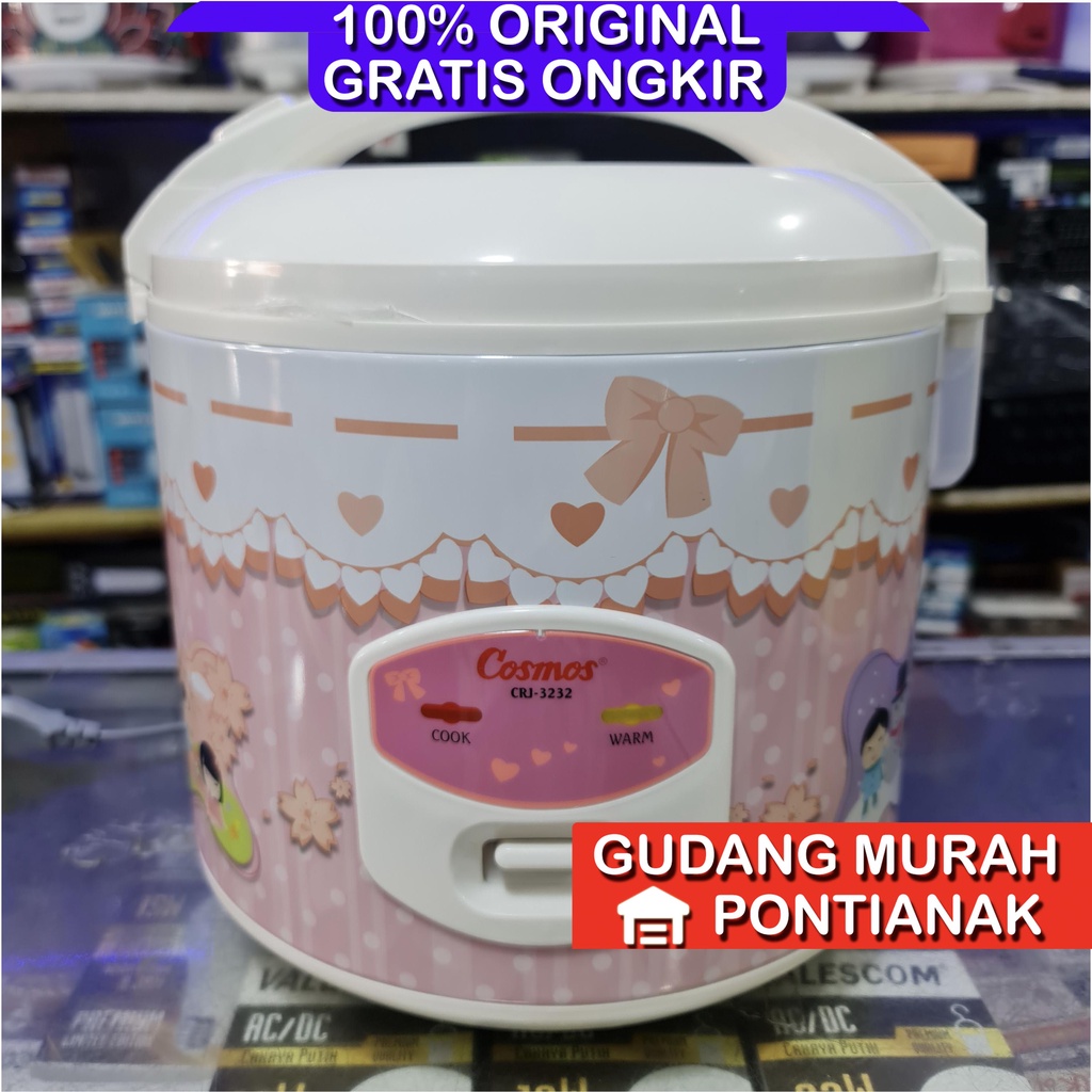 Ricecooker Cosmos 2 Liter CRJ 3232 Memasak sekaligus menghangatkan magicom serbaguna