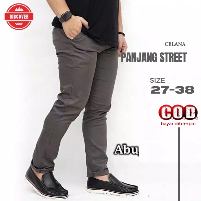 DICKER - Celana Panjang Pensil Chino Truosers Pria Dewasa Bahan Katun Stretch Cream Khaki