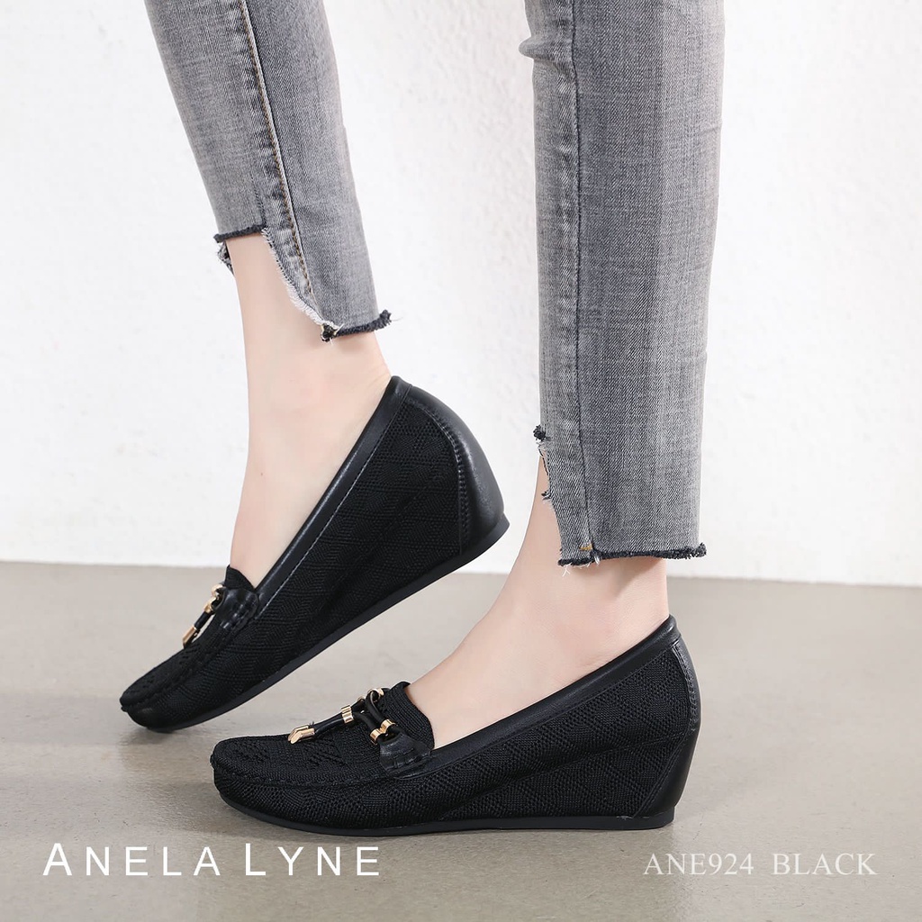 ANELA LYNE AURORA SEPATU WEDGES KANVAS SHOES ANE924 ORIGINAL