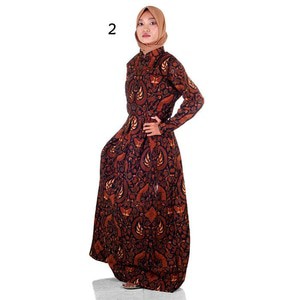 Gamis Muslim Batik I Busana Muslim Wanita Gamis Batik Syar'i Alya