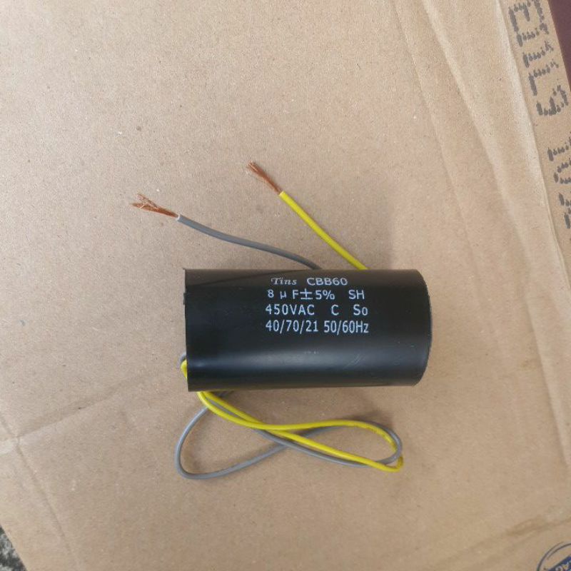 KAPASITOR 8UF 450V MERK TIN