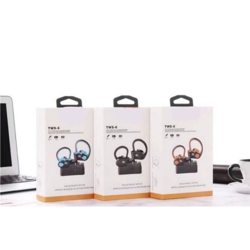 Headset Bluetooth TWS-6 Wireless Earphone TWS6 TWS 6 + Docking