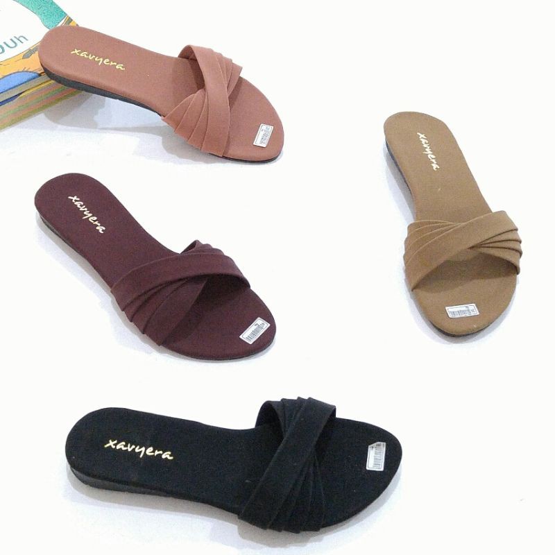 BORNEO SLIP ON SENDAL  WANITA TEPLEK LUCU XAVYERA SP07