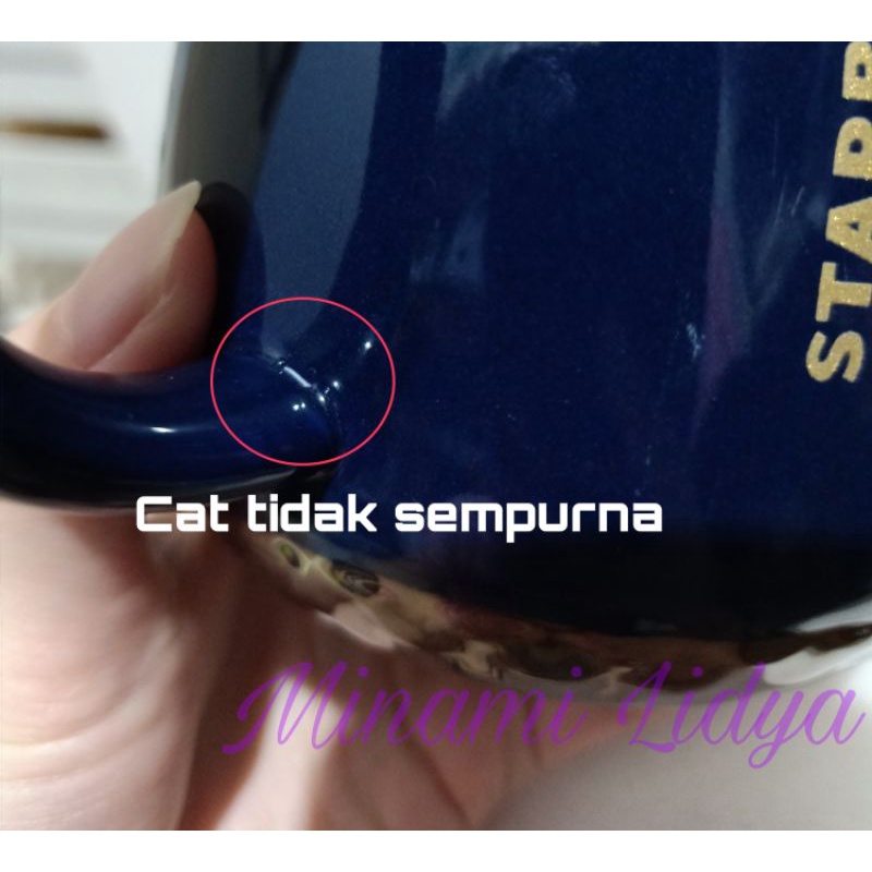 Cacat produksi / defect pabrik gelas mug coffee starbucks free sendok