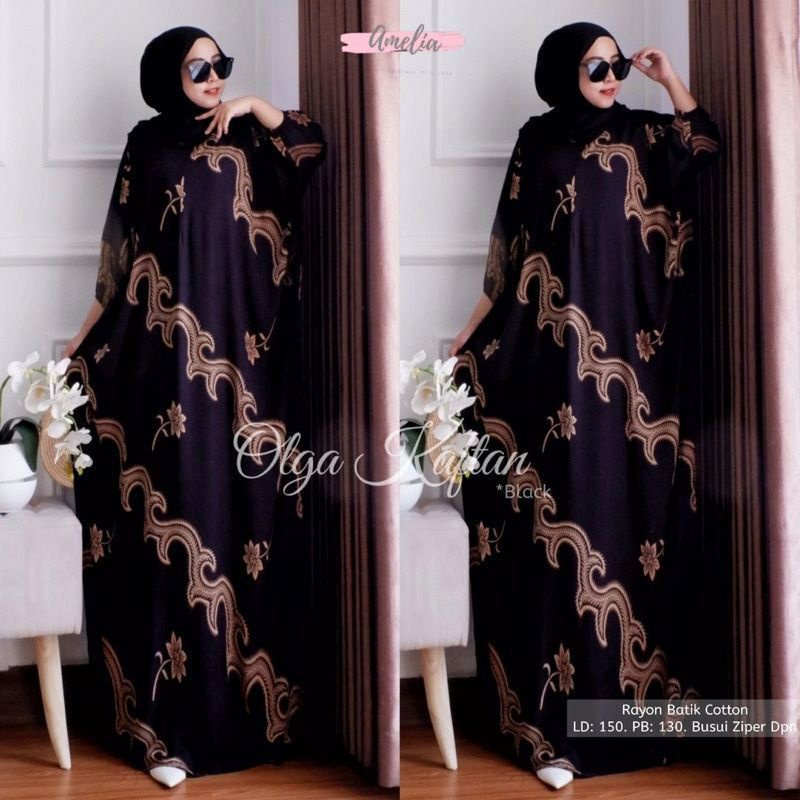 Olga Kaftan - Gamis Olga Kaftan - Longdress Kaftan Jumbo Baju Wanita Dress