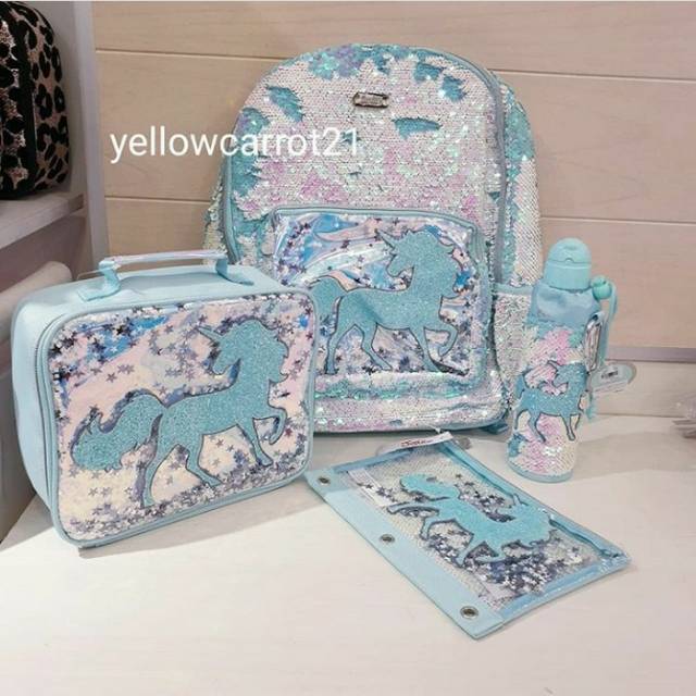 Original Set Tas Sekolah Justice Botol Minum Lunch Bag Kotak Pensil Justice