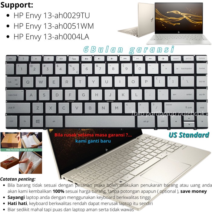 Keyboard hp envy 13-ah0029tu 13-ah0051wm 13-ah0004la  new high quality