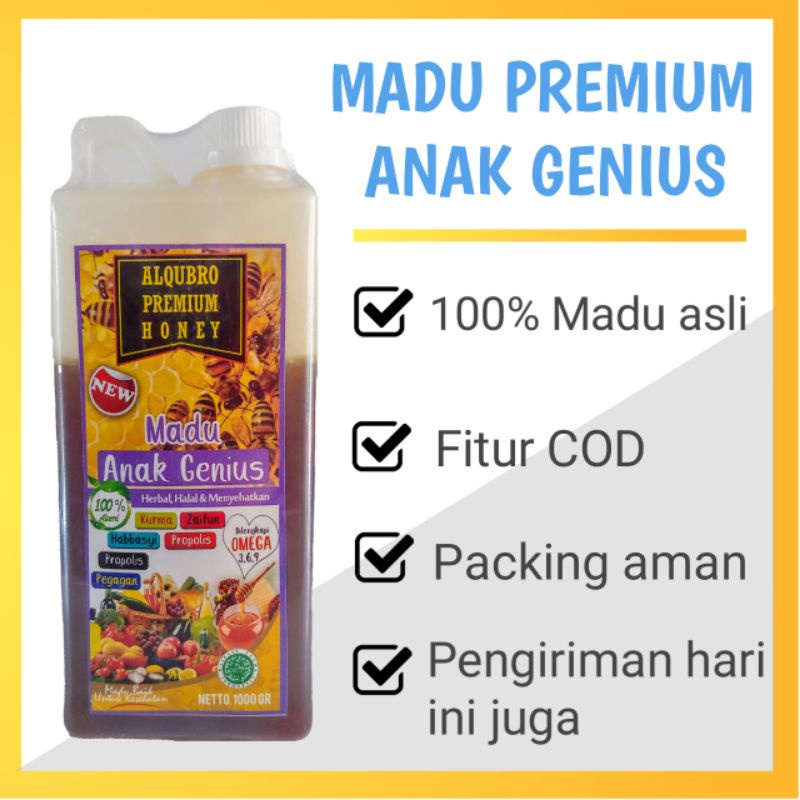 

madu asli 100% murni 1kg madu hutan alqubro premium anak genius